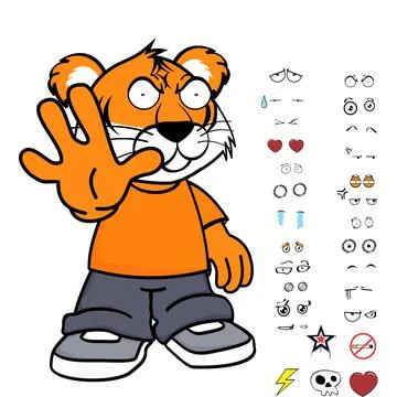 Stop tiger kid Stock Illustration