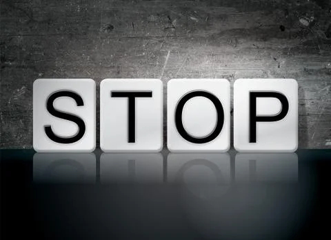 Stop Tiled Letters Concept and Theme Stock Illustration