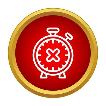 Stop time alarm clock with cancellation mark Stock Illustration