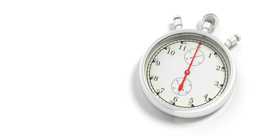 Stop time concept. Stopwatch, timer, analogue isolated on white background, c Stock Illustration