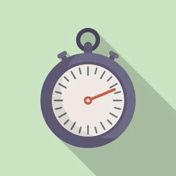Stop timer icon flat . Stopwatch time Stock Illustration