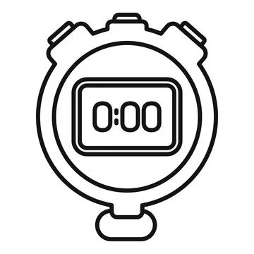 Stop timer icon outline vector. Stopwatch time Stock Illustration