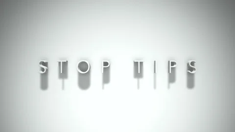 Stop tips 3D title animation with shadows on a white background Vídeo Stock 297516440