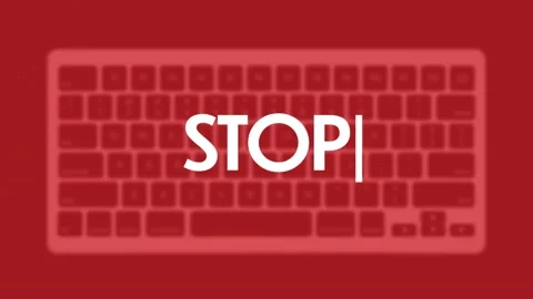 Stop title. Modern flat web template with keyboard template on gray background Stock-Footage 205149362