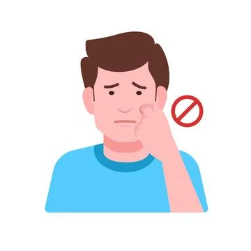 Stop touching your face-illustration Stock Illustration