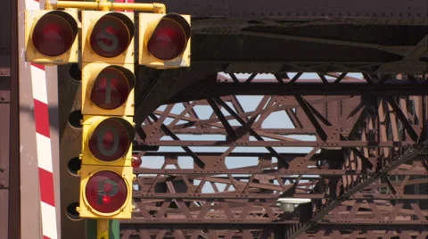 STOP traffic light (mute) Video stock 49721028