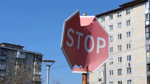 STOP Traffic sign Video stock 74971325