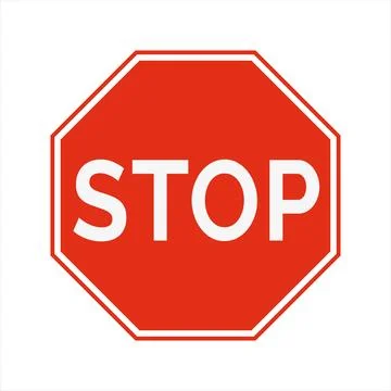 Stop Traffic Sign Isolated Vector Illustrazione stock