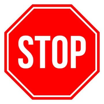 Stop traffic sign vector illustration. Red background. Stock Illustration