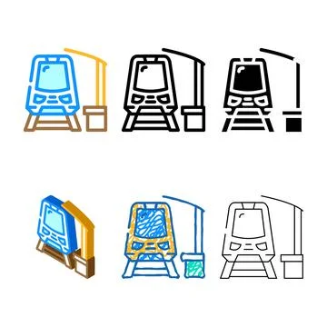 Stop train color forms icon vector Stock Illustration