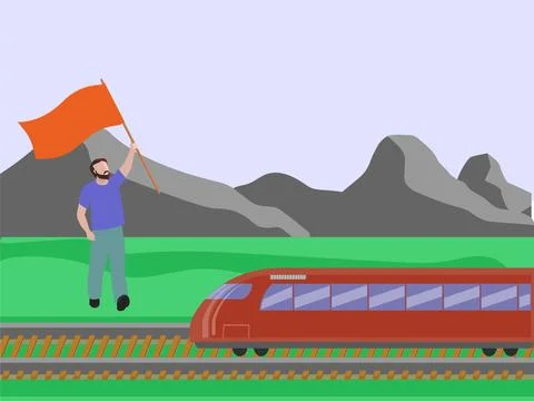Stop Train Concept Illustration Stock Illustration