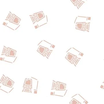 Stop train glyph vector seamless pattern Illustrazione stock