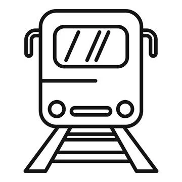 Stop train icon outline vector. Metro block Stock Illustration