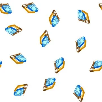 Stop train isometric icon seamless pattern Stock Illustration