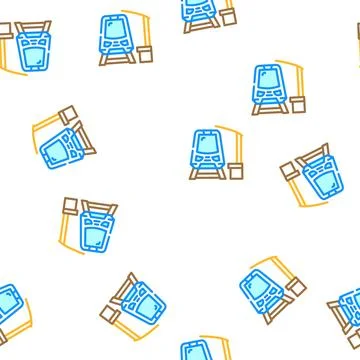 Stop train vector seamless pattern Stockillustratie