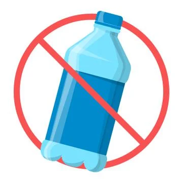 Stop using plastic bottle and replace with reusable container Stock Illustration