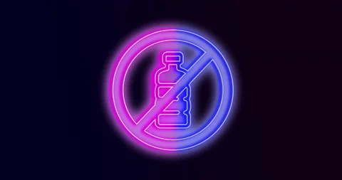 Stop using plastic water bottle icon Stock Footage 150571049