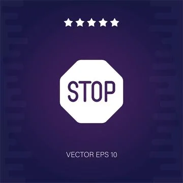 Stop vector icon Illustrazione stock