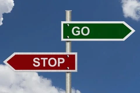 Stop versus go Stock Illustration