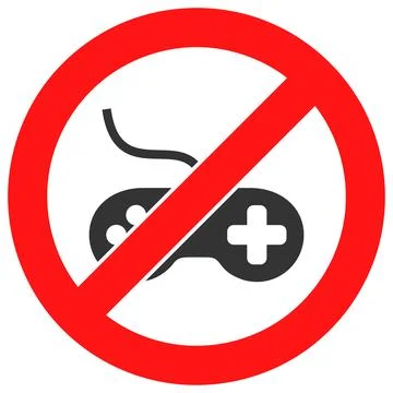 Stop Videogames Vector Icon Flat Illustration Stock Illustration
