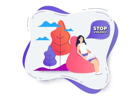 Stop violence message. Demonstration protest quote. Vector Stock Illustration