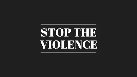 Stop the Violence with text animation Stock Footage 121248626