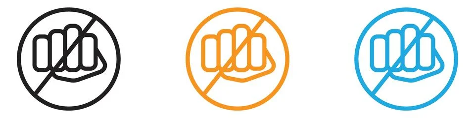 Stop violence vector logo set collection for web app ui Stock Illustration