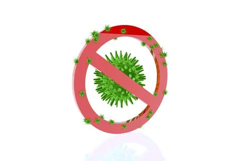 Stop virus 3D sign symbolizing the fight against disease Stock Illustration