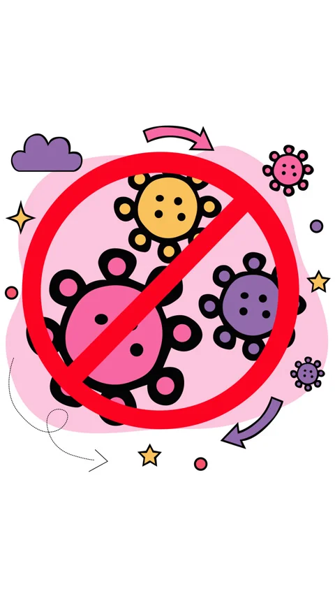 Stop Virus and Germ Protection Animation Background for Health Awareness Stock-Footage 335512641