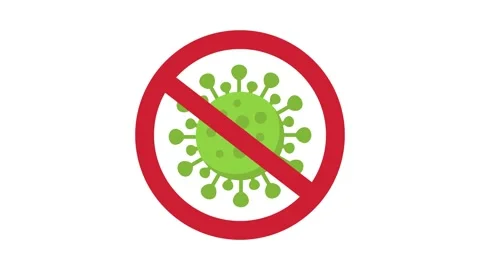 Stop virus animation on the white background. 4K video. Stock Footage 153536539