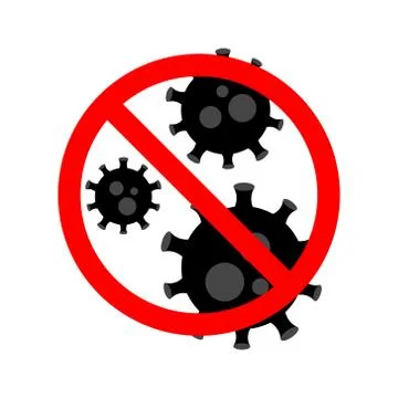 Stop Virus Black. Virus Outbreak. Protection Against Viruses and Diseases. Stock Illustration