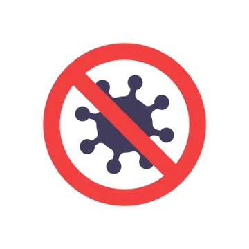 Stop virus flat icon. SARS-CoV-2 novel coronavirus prevention vector illustra Stock Illustration