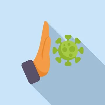 Stop virus immune system icon flat vector. Health shield Stock Illustration