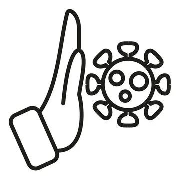 Stop virus immune system icon outline vector. Health shield Stock Illustration