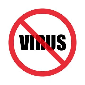 Stop the virus. No bacteria vector symbol. Isolated on white background. Flat Stock Illustration
