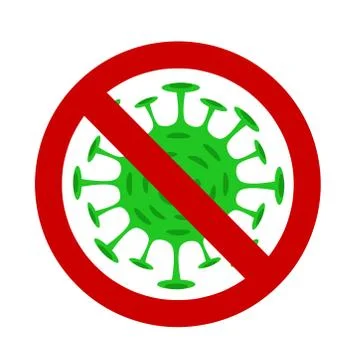 Stop virus or bacteria red sign close up for design coronavirus medical banne Illustrazione stock