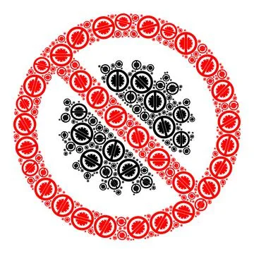 Stop Virus Recursive Icon Mosaic of Self Items Stock Illustration