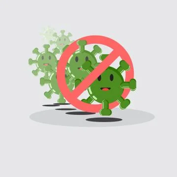 Stop the virus. Virus in the style of a flat design. Fighting the virus with  Stock Illustration