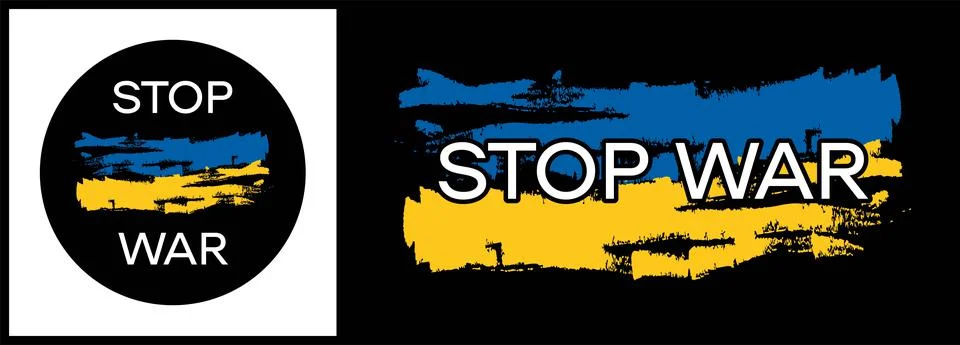 Stop the war against Ukraine. Vector illustration. Stop Putin Stop War text with Stock Illustration