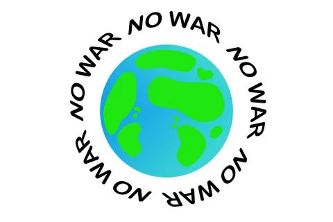 Stop war and No war concept with Earth globe Stock Illustration