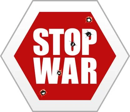 Stop war-bullet hole Stock Illustration