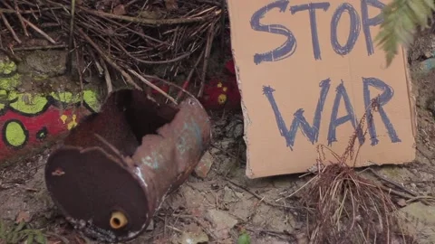 Stop War cardboard Vídeo Stock 171666475