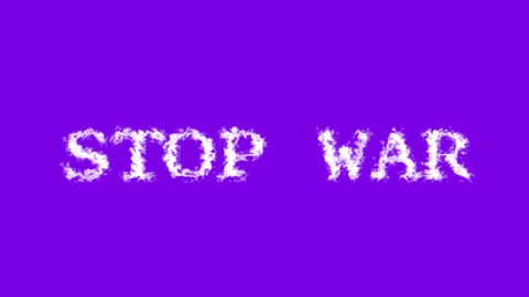 Stop War cloud text effect violet isolated background Stock Footage 138721883