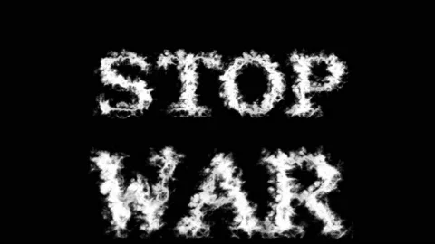 Stop War cloud text effect black isolated background Stock Footage 139637431