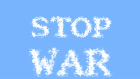 Stop War cloud text effect sky isolated background Stock Footage 139637443
