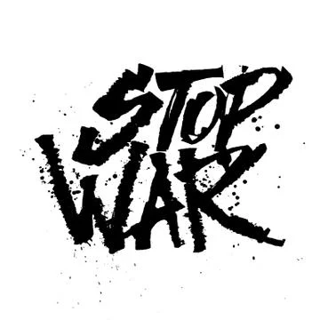 Stop war. Cola pen calligraphy font Stock Illustration