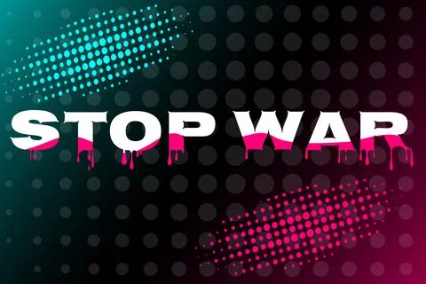 Stop war. Colored modern background in the style of the social network Ilustração Stock