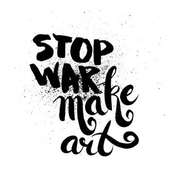 Stop war. Handdrawn brush ink lettering Stock-Illustration