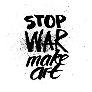 Stop war. Handdrawn brush ink lettering Stock Illustration