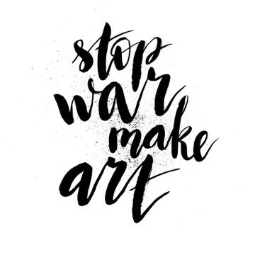 Stop war. Handdrawn brush ink lettering Stock Illustration